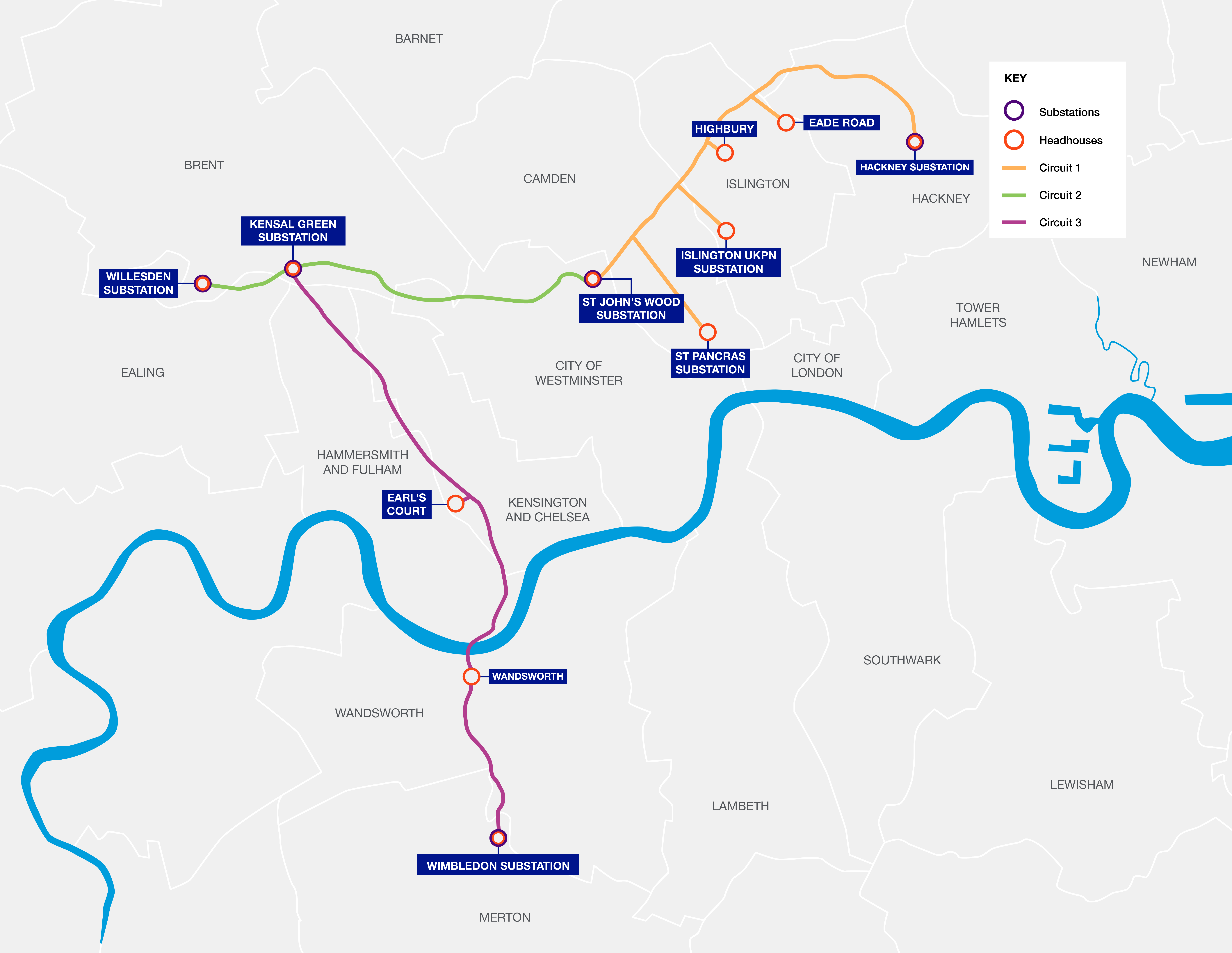 London Power Tunnels 1 National Grid National Grid LPT1 Map December 2025 